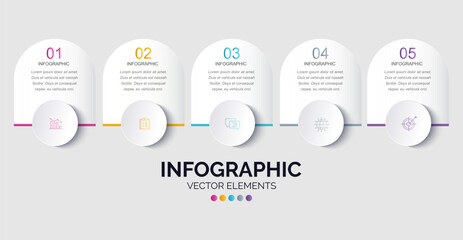 Business infographic template with step or option design.