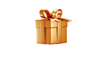 gold gift box 3D rendering