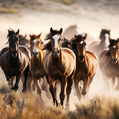 Wild horses galloping freely through Generative AI