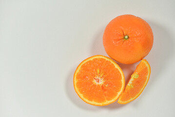 orange isolated on white background Sour tropical fruit Non-toxic food. Suitable for vegetarians and add vitamin C for good health