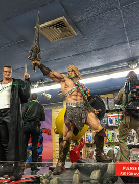 new York, USA; June 26, 2017; Figures for sale for collectors of comics, anime and cinema characters