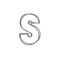 Outline Steel Wire 3D Alphabet or PNG Letters