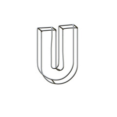 Outline Steel Wire 3D Alphabet or PNG Letters