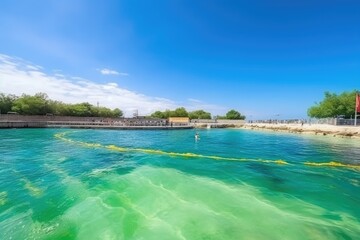 nature and conservation of a beautiful ocean water park in sunny summer weather, created with generative ai