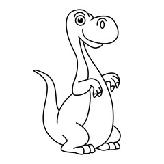 Funny baby dino cartoon characters vector illustration. For kids coloring book.