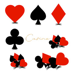 Poker cards. Heart, Diamond, Spade, Club