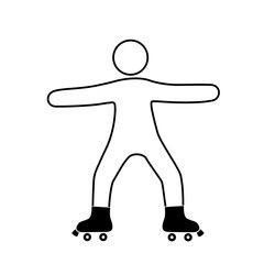 Transition on roller skates of a person, contour .svg