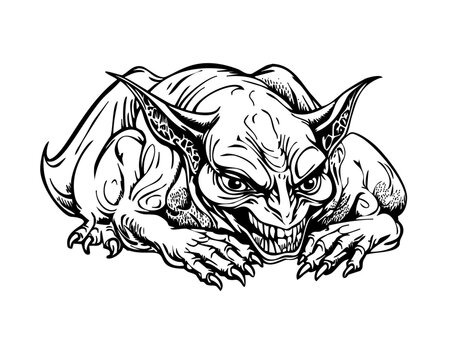 Gargoyle or flat lumpy monster, one color