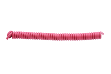 Red spiral cable isolated on transparent background