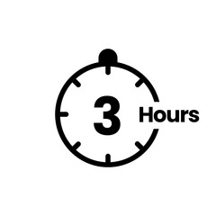 3 hours clock sign icon
