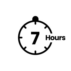 7 hours clock sign icon
