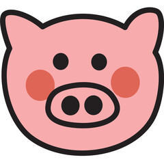 Cute Pig Head Illustration