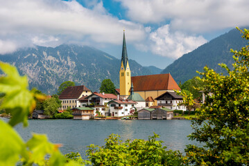 Lake Tegernsee, Rottach-Egern. View of the lake and church © Nataliya Schmidt