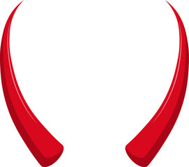 Vector illustration of long red devil horns.