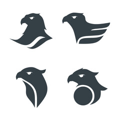 eagle head silhouette vector.good for logos and tattoos