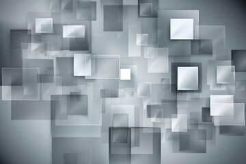 Abstract grey background with overlapping squares, Generative ai