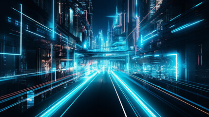 abstract futuristic background with green gold blue white glowing neon moving high speed wave lines and bokeh lights. Data transfer concept Fantastic wallpaper