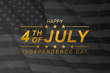  Happy 4th of July USA Background with golden texture and flag of the United States.