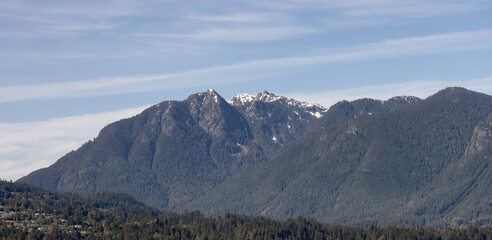 Canadian Rocky Mountains on the North Shore of Vancouver, BC, Canada