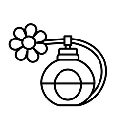 Cute flower perfume fragrance outline icon	