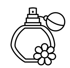 Cute flower perfume fragrance outline icon	