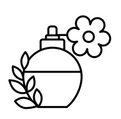 Cute flower perfume fragrance outline icon	