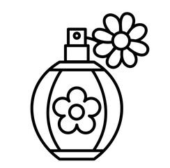Cute flower perfume fragrance outline icon	