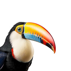 Toucan bird isolated on transparent background, created with generative AI
