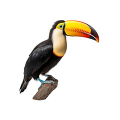 Fototapeta premium Toucan bird isolated on transparent background, created with generative AI