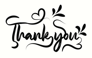 Obraz premium Thank your art vector, hand writing vector.