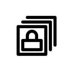 layer icon button with lock