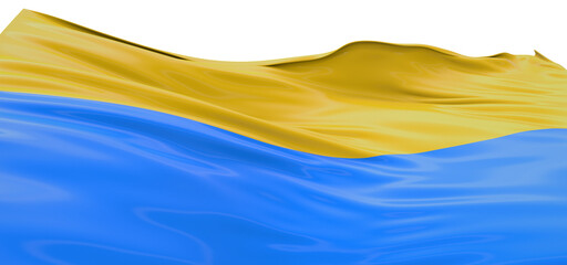 Realistic Representation: Lifelike 3D Ukraine Flag Illustration