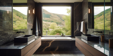 luxurious bathroom, fictional interior made with generative ai