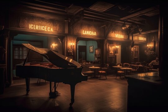 Generative AI illustration of vintage jazz club