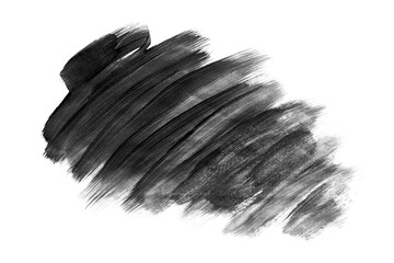 Black brush stroke isolated on a transparent png background. Stock design element