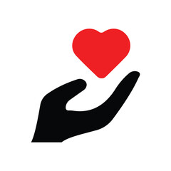 Heart Hand Symbol Love Vector Illustration