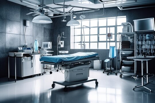 stock photo of mortuary room with stuff tools equipment AI Generated