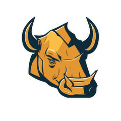 Bull strong Mascot Logo Wild with brown colour illustration