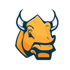 Bull Mascot Logo Wild with brown colour illustration