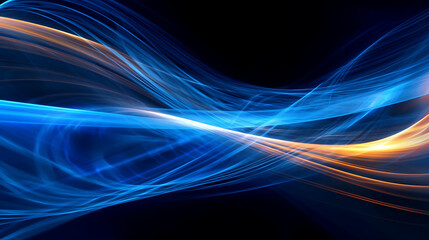 Obraz premium Blue Light Streaks on a Dark Background