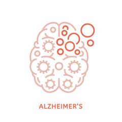 Vector Alzheimer icon in outline style. Editable illustration