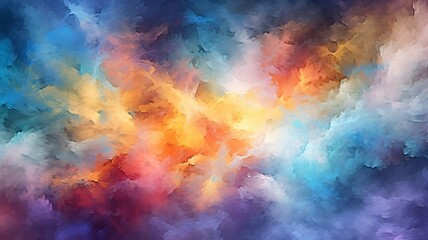 Fototapeta na wymiar abstract colorful cloud or smoke watercolor background. Generative ai