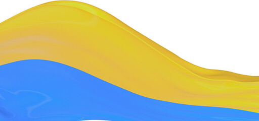 Flag in Perspective: Stunning 3D Illustration of Ukraine's Symbol