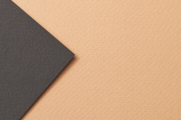 Fototapeta premium Rough kraft paper background, paper texture black beige colors. Mockup with copy space for text