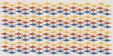 Pattern with fish elements. Vector background for design. eps 10