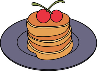 Dessert Pancakes Illustration Vector