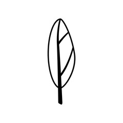 Black silhouette of a tree. Clipart.