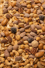 A group of almonds, pistachios, walnuts, macadamia, cashews.