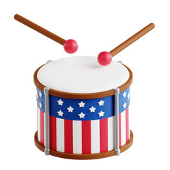 3d illustration of america drum