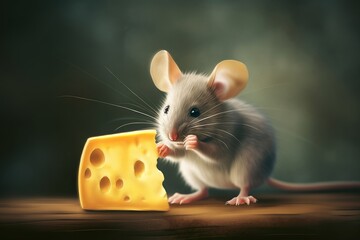 mouse eating cheese, Generative AI
